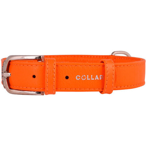 Collare glamour 12mm 21-29cm arancio in pelle