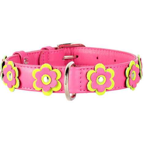 18-21 cm x 9 mm collare fiori per cane cani rosa in pelle collarino cani fibbia