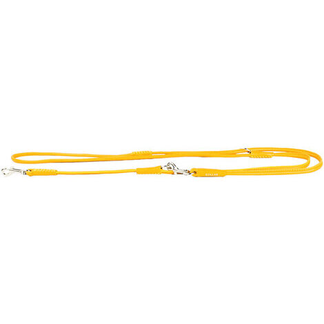 1x122-142-183 cm guinzaglio allungabile giallo in pelle per cane cani cuoio moschettone