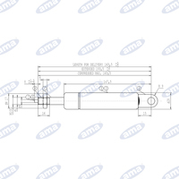 Molla a gas bloccabile Stabilus estensione massima 195,5 mm 400N, corsa 30 mm, asta 4 mm tubo 28 mm, attacchi: occhiello R9 e terminale M10x1