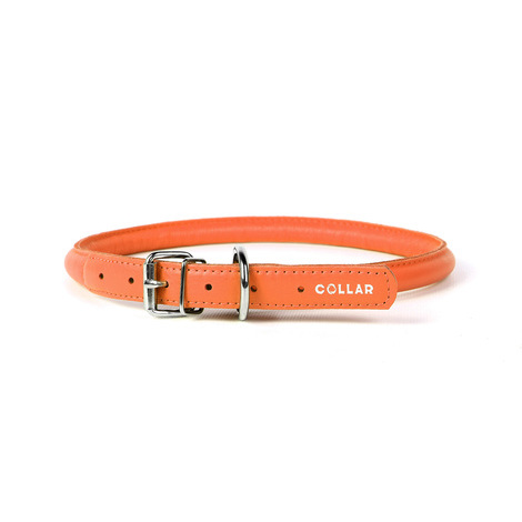 Collare soft 53-61cm arancio in pelle