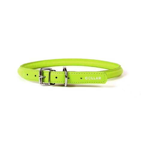 Collare soft 25-33cm verde in pelle