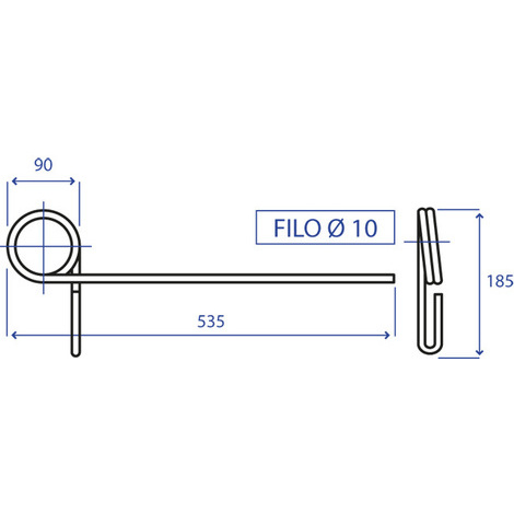 Dente strigliatore 530 att.185 filo 10