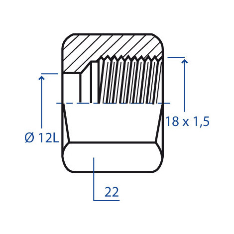 DADO DIN T.12 L F.18X1,5