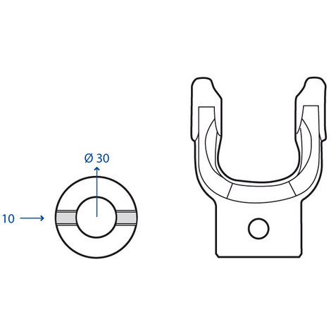 FORCELLA T10 FORO CIL.D.30 FORO SPINA 10
