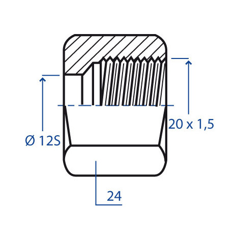 DADO DIN T.12 S F.20X1,5