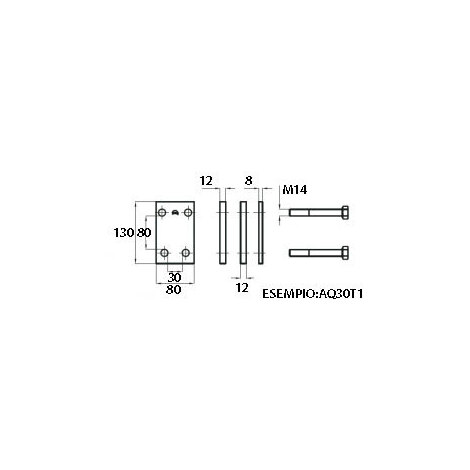 STAFFA MOLLA QUADRA 30 80X80 3 PIASTRA