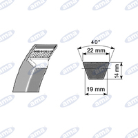 Cinghia in gomma telata C48, sviluppo esterno 1308mm