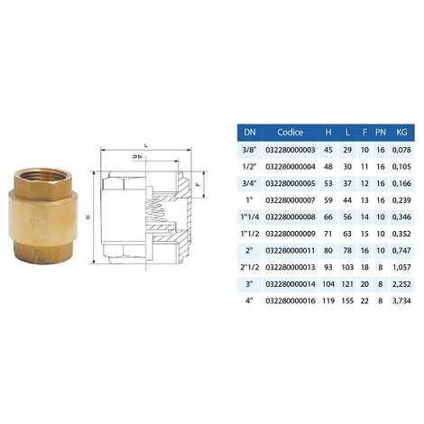 1/2'' valvola di ritegno in ottone per valvola di fondo pompa autoadescante