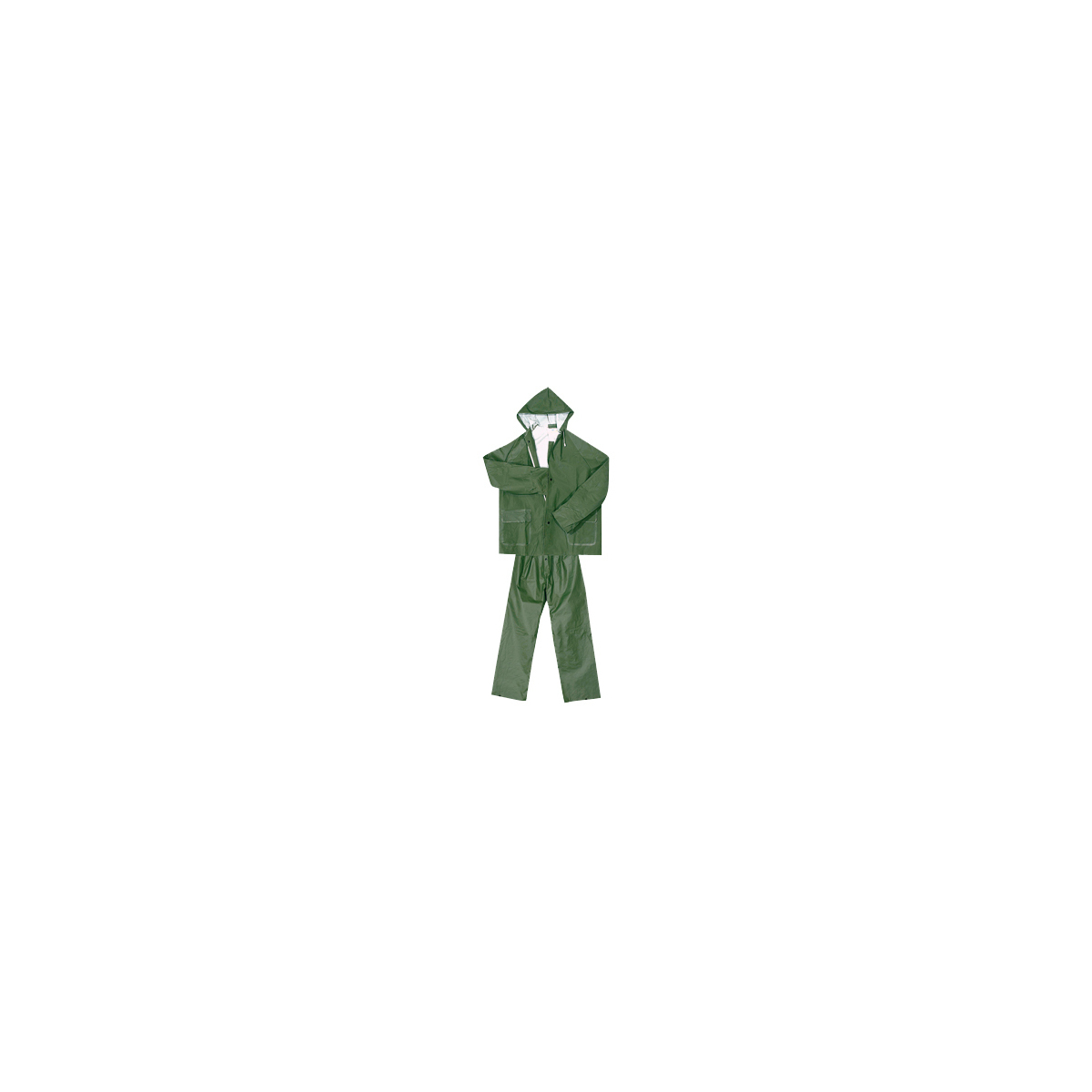 Tg xxxl verde completo antistrappo giacca con cappuccio e pantalone  antipioggia 3140050