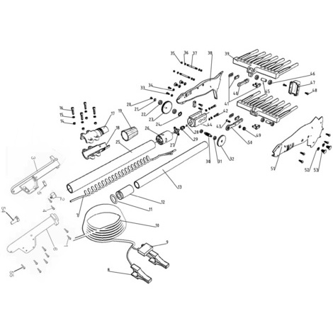 Asta assemblata abbacchiatore b-140 c.e. 7-11-12-13-14-15-16-17-18-19-25