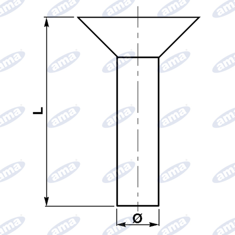 Ribattino testa piana 6x12