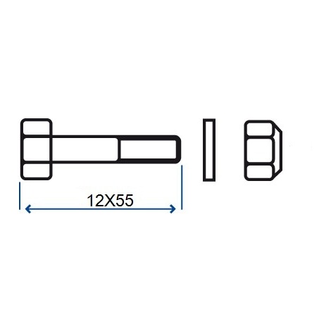 BULLONE 12X55 X MOLLA 25X25 PZ.25