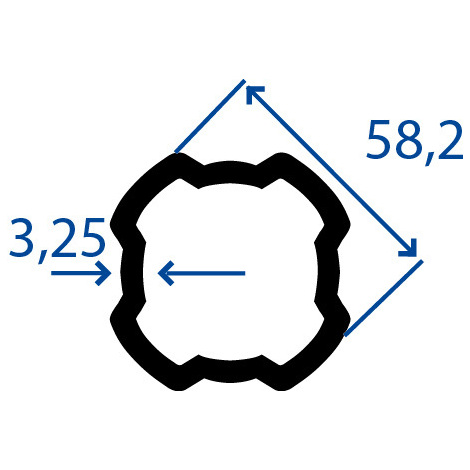 BARRA SERIE SFT S8 EST.58,2X3,25 MT.1,50