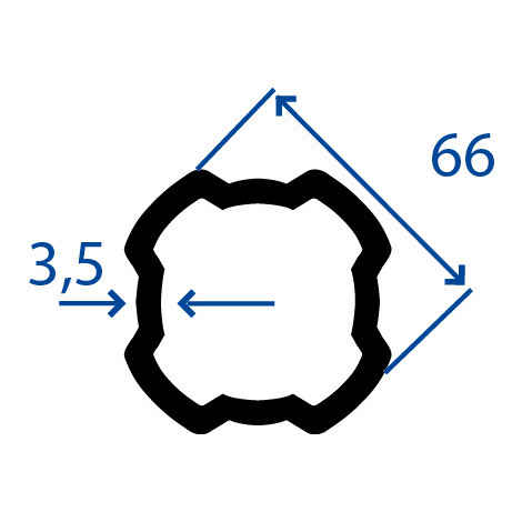 BARRA SERIE SFT S9 EST.66,0X3,5 MT.1,50