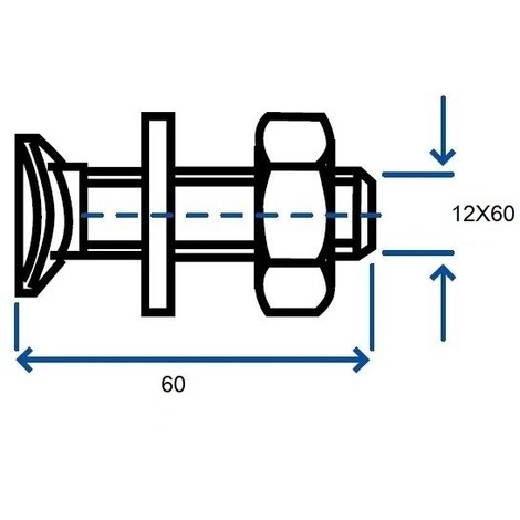 BULLONE TESTA OLIVA C/DADO 12X60 PZ.50