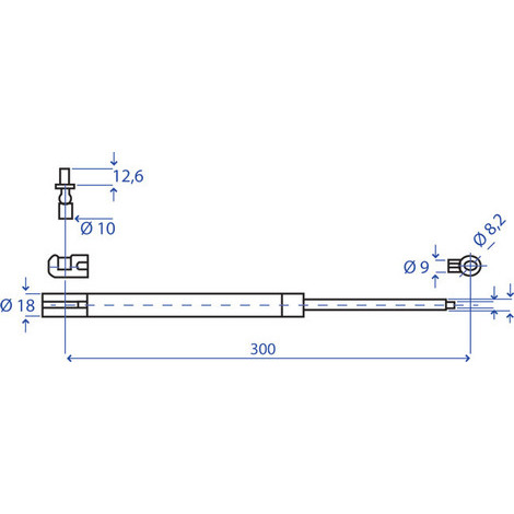 MOLLA A GAS L=300 350N