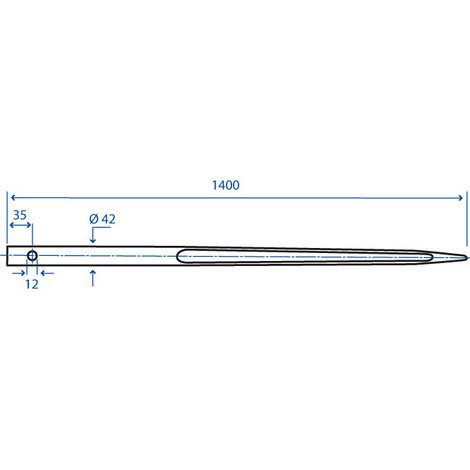 PUNTA ROTOBALLE 42X1400 FORATA