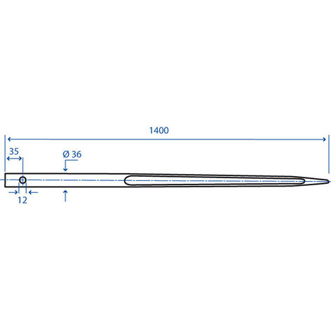 PUNTA ROTOBALLE 36X1400 FORATA