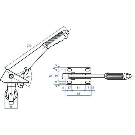 LEVA FRENO CORTA L.270 CARRUCOLA NYLON