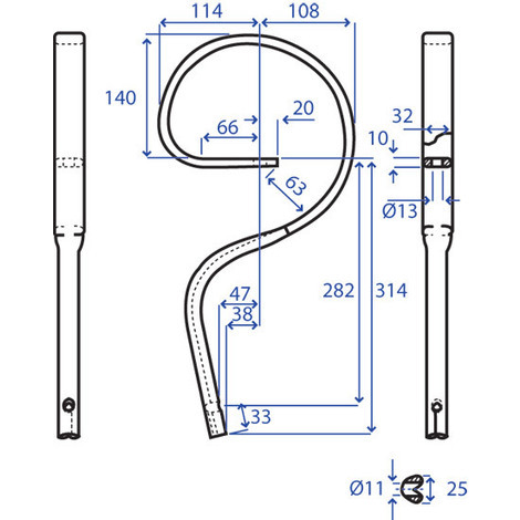 MOLLA FLEX 32X10 L.455 DRITTO S/VOMERE