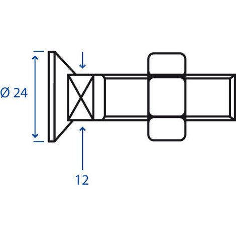 BULLONE TESTA TONDA QUADRO 12X40 PZ.20