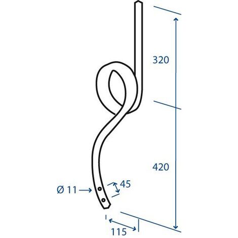 MOLLA DX SENZA VOMERE 20X20 TIPO DIRITTO