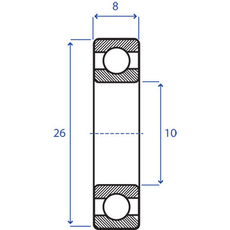 CUSCINETTO RADIALI 10X26 SP.8-6000 2Z