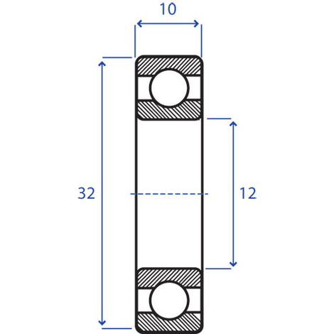 CUSCINETTO RADIALI 12X32 SP.10-6201 2Z