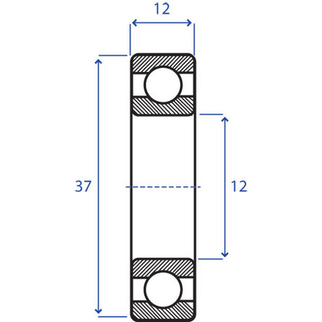 CUSCINETTO RADIALI 12X37 SP.12-6301 2RS