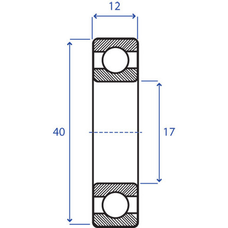 CUSCINETTO RADIALI 17X40 SP.12-6203 2RS