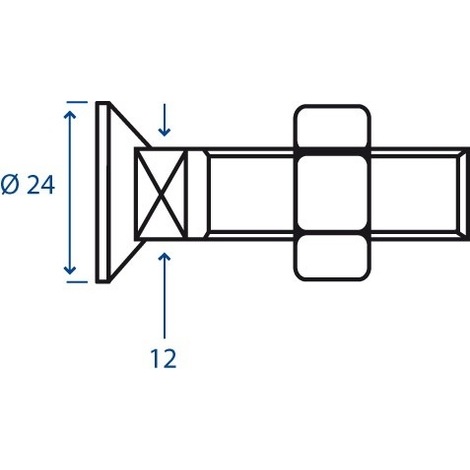 BULLONE TESTA TONDA QUADRO 12X80