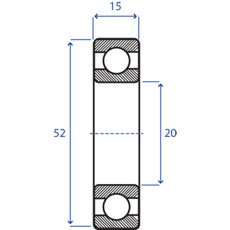 CUSCINETTO RADIALI 20X52 SP.15-6304 2Z