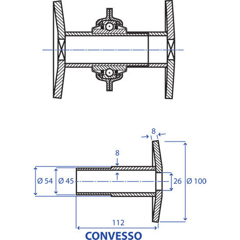 SEMIDISTANZIALE CONVESSO D.100 L.112