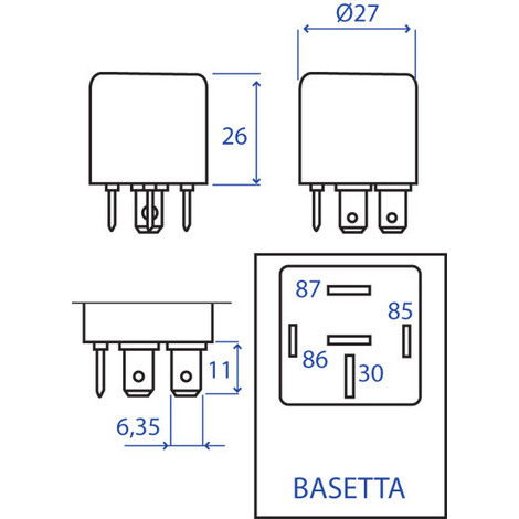 RELE' 12V SENZA STAFFA