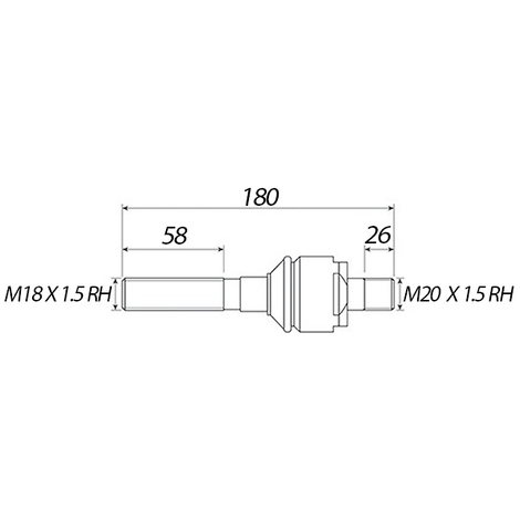 SNODO STERZO L180 M18X1,5DX-M20X1,5DX