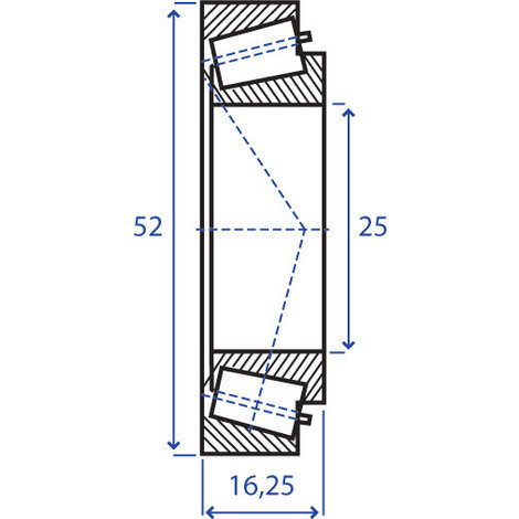 CUSCINETTO A RULLI 25X52 SP.16,25-30205