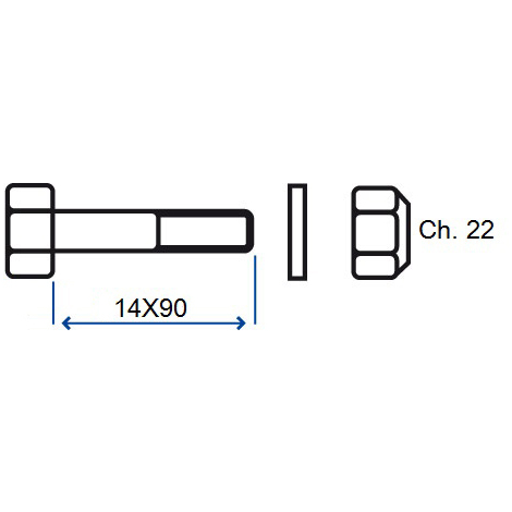 BULLONE+DADO CH.22 MAZZE M14X90  10.9