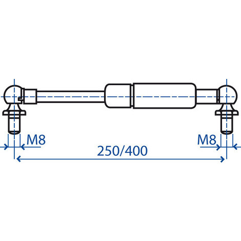 MOLLA A GAS L=400 200N