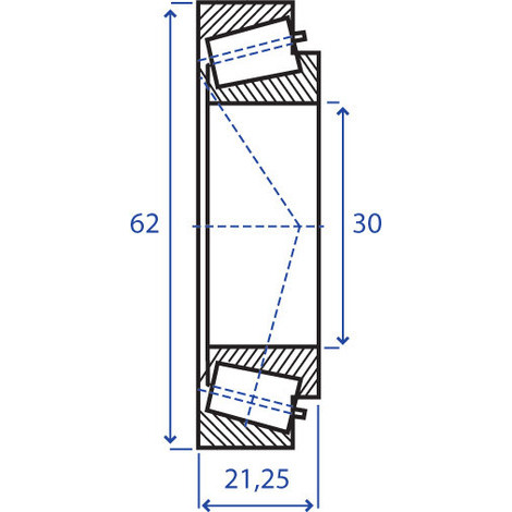 CUSCINETTO A RULLI 30X62 SP.21,25-32206