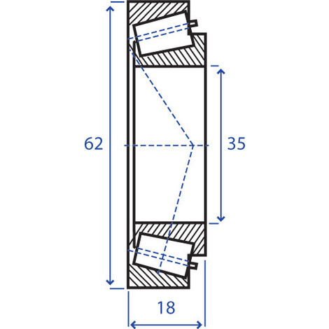 CUSCINETTO A RULLI 35X62 SP.18-32007