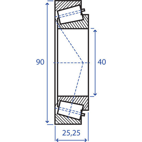 CUSCINETTO A RULLI 40X90 SP.25,25-30308