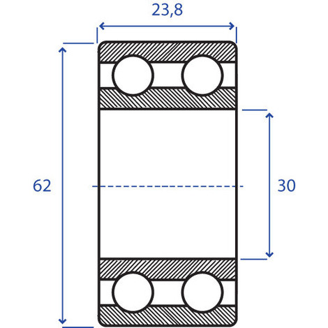 CUSCINETTO OBLIQ.30X62 SP.23-3206 ATN9