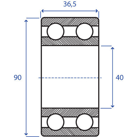 CUSCINETTO OBLIQ.40X90 SP.36-3309 ATN9