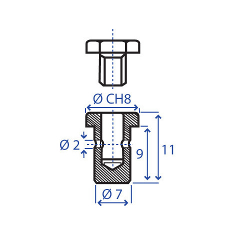 MORSETTO SERRAFILO M5X8