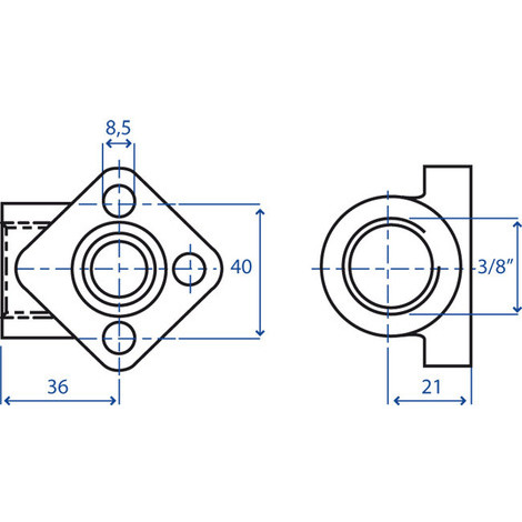 FLANGIA 3 FORI TUBO 3/8