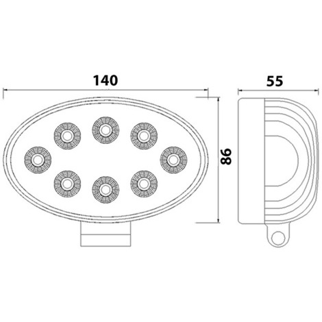 FARO LAVORO OVALE 8 LED 1920LMN