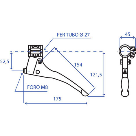 LEVA FRIZIONE C/FASCETTA SX 25-27