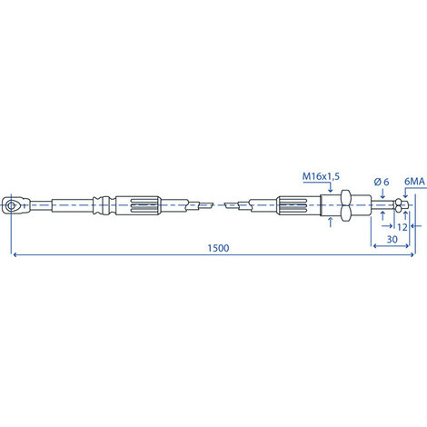 CAVO TELECOMANDO L=1500 X LEVA CLOCHE