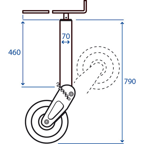 SERVOTIMONE RUOTA GOM.70 X 400 B.MOLLA